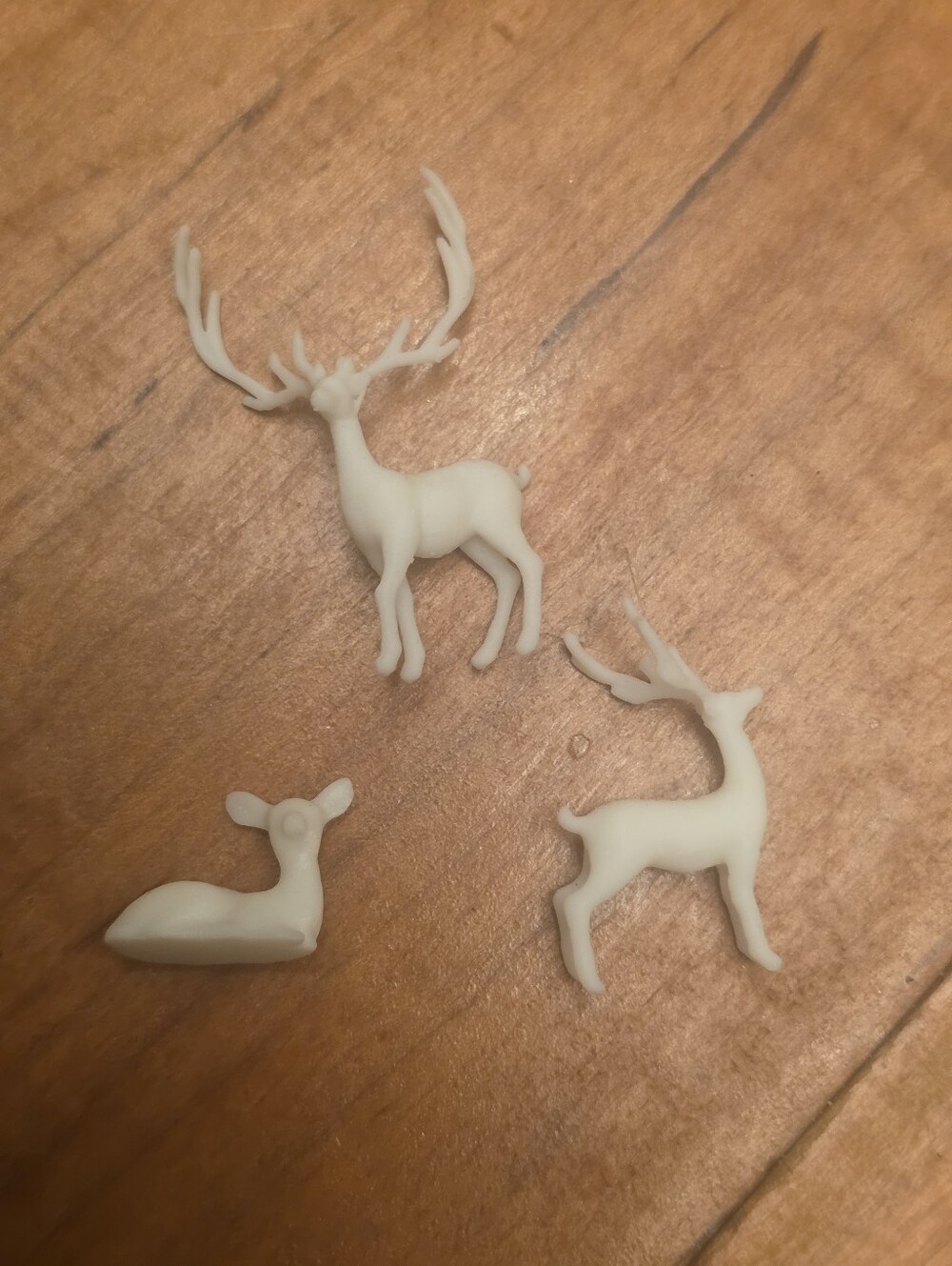 Lot Of 3 Resin Filler Deer White Models